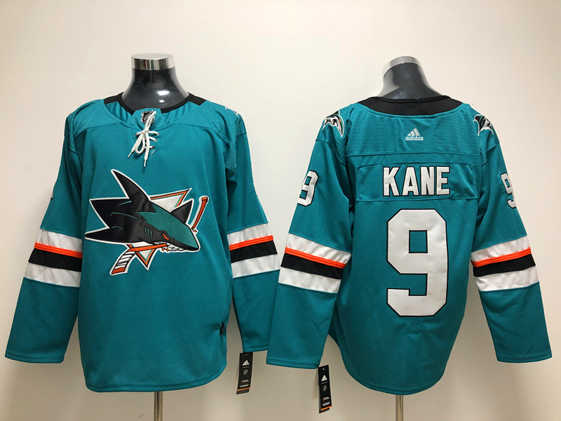 Men's San Jose Sharks Evander Kane #9 Teal Home Breakaway Jersey